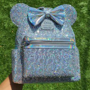 Loungefly Disney Silver sequin mini backpack